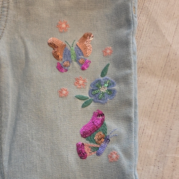 Jumping Beans Light Blue Flare Jeans with Butterfly Design - Picture 3 of 6
